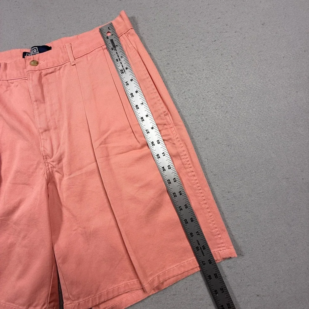 Polo Ralph Lauren Mens Pleated Chino Shorts Salmon Pink Cotton 32/33